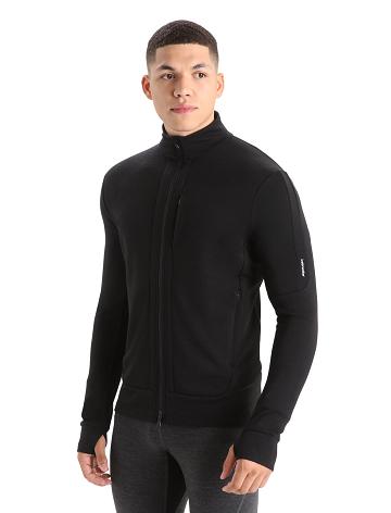 Icebreaker Merino Quantum III Long Sleeve Zip Miesten Huppari Mustat | FI 1263QMAZ